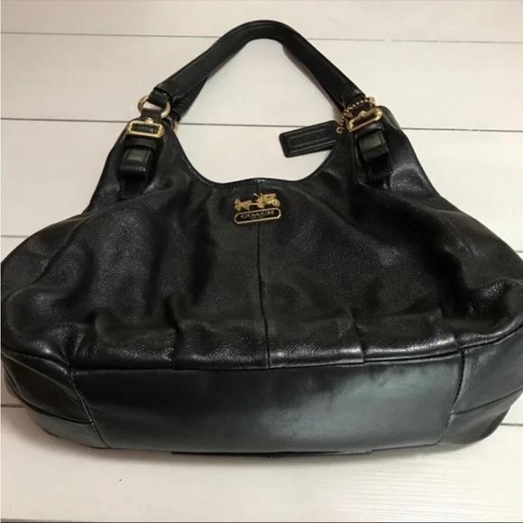 Coach coach maggie madison women’s Black Leather Tote Bag/handbag - Picture 3 of 10